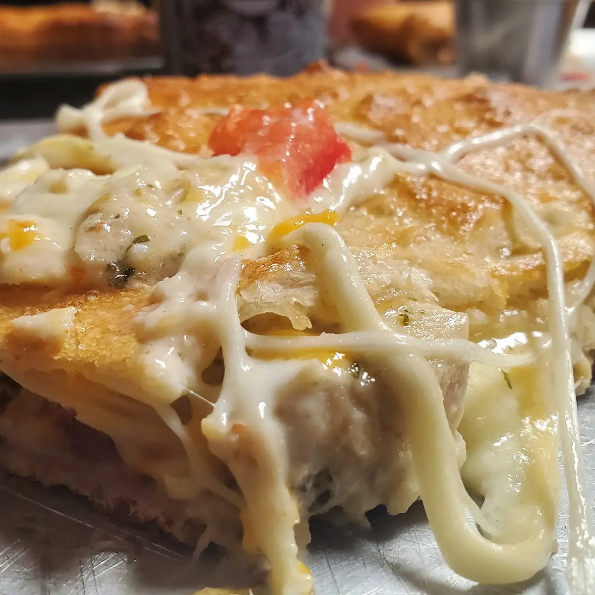 Stuffed Chicken Bacon Ranch Pizza
