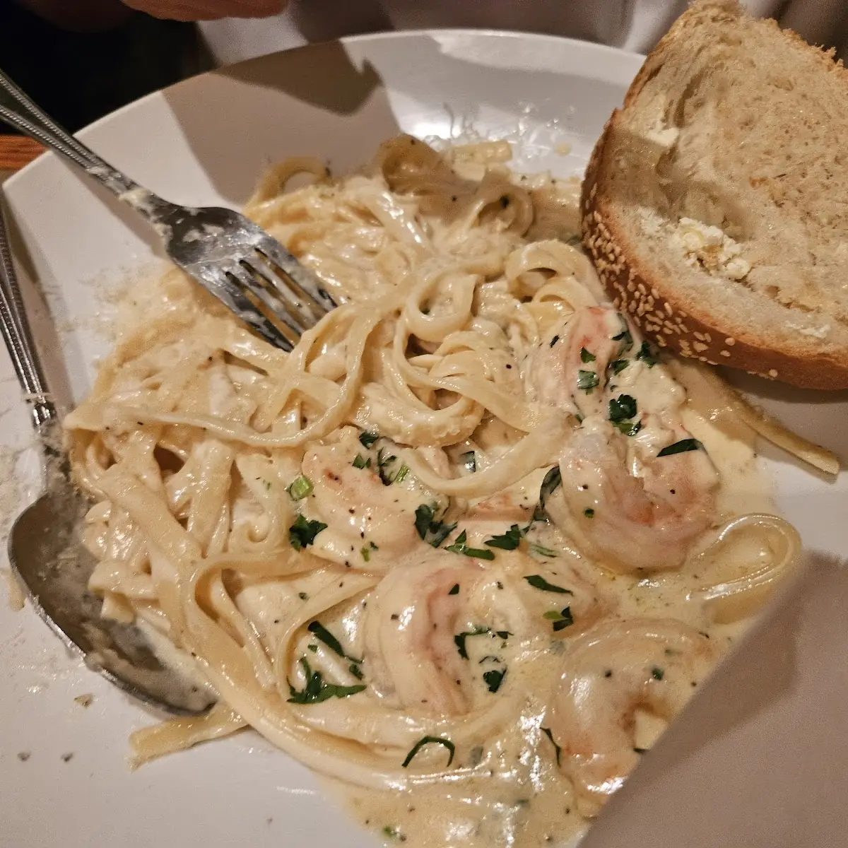 Fettuccine Alfredo with Shrimp