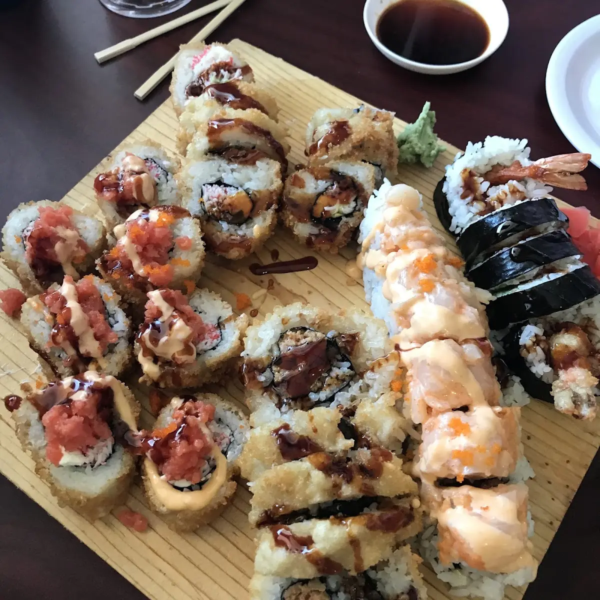 Assorted Sushi Rolls with Sauce