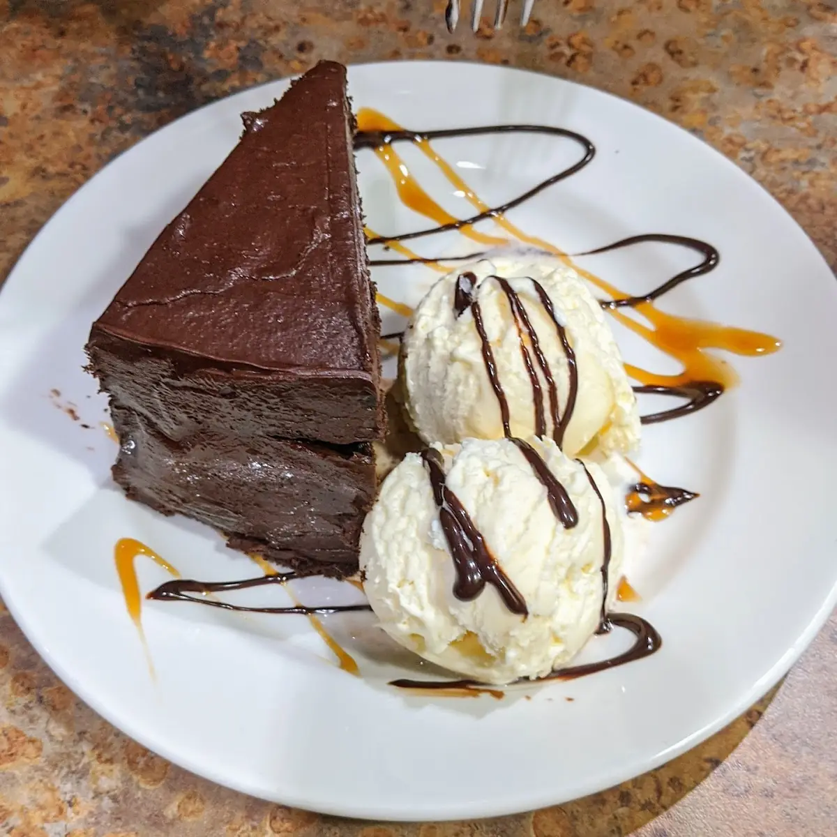 Chocolate Cake with Vanilla Ice Cream