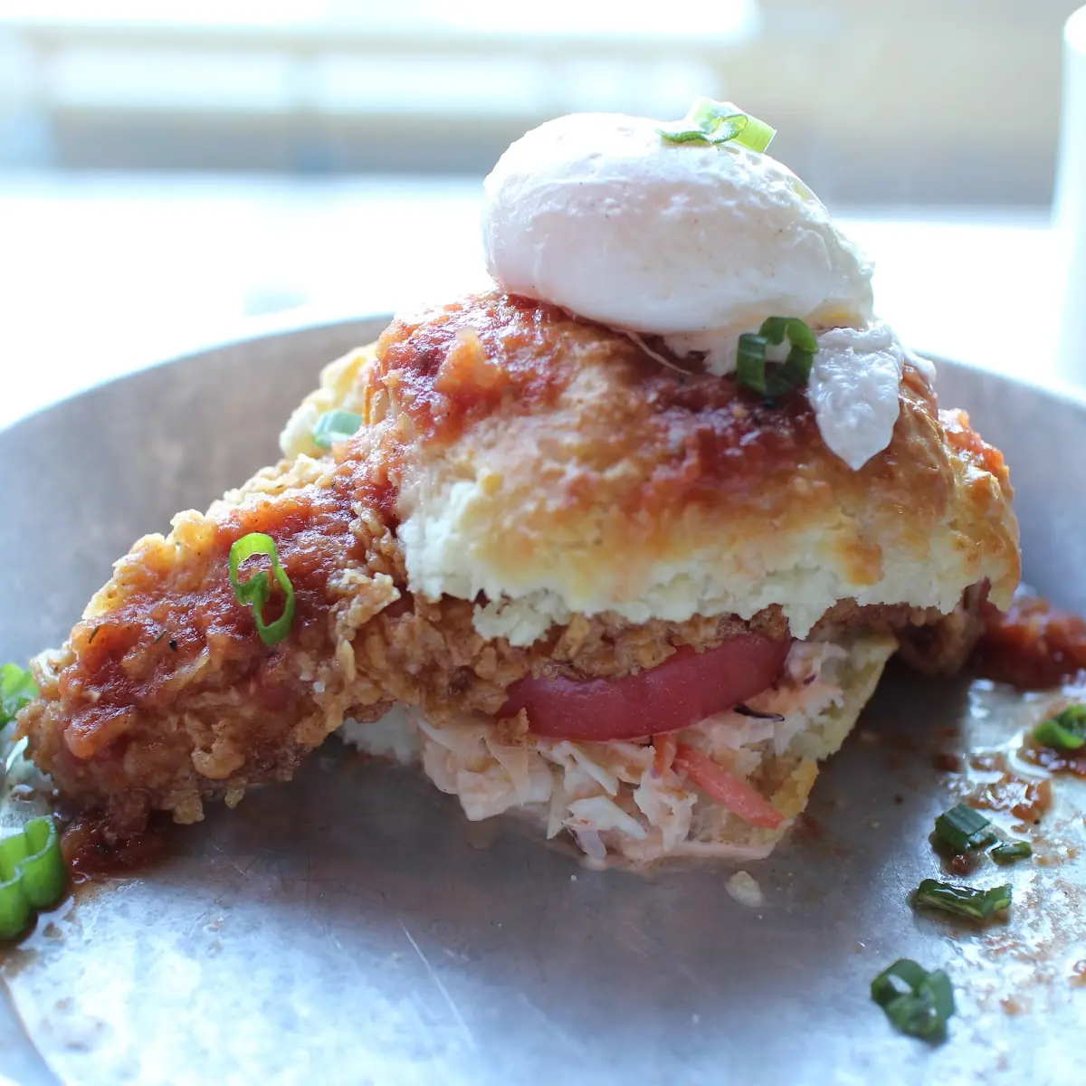 Mimosa Fried Chicken Biscuit