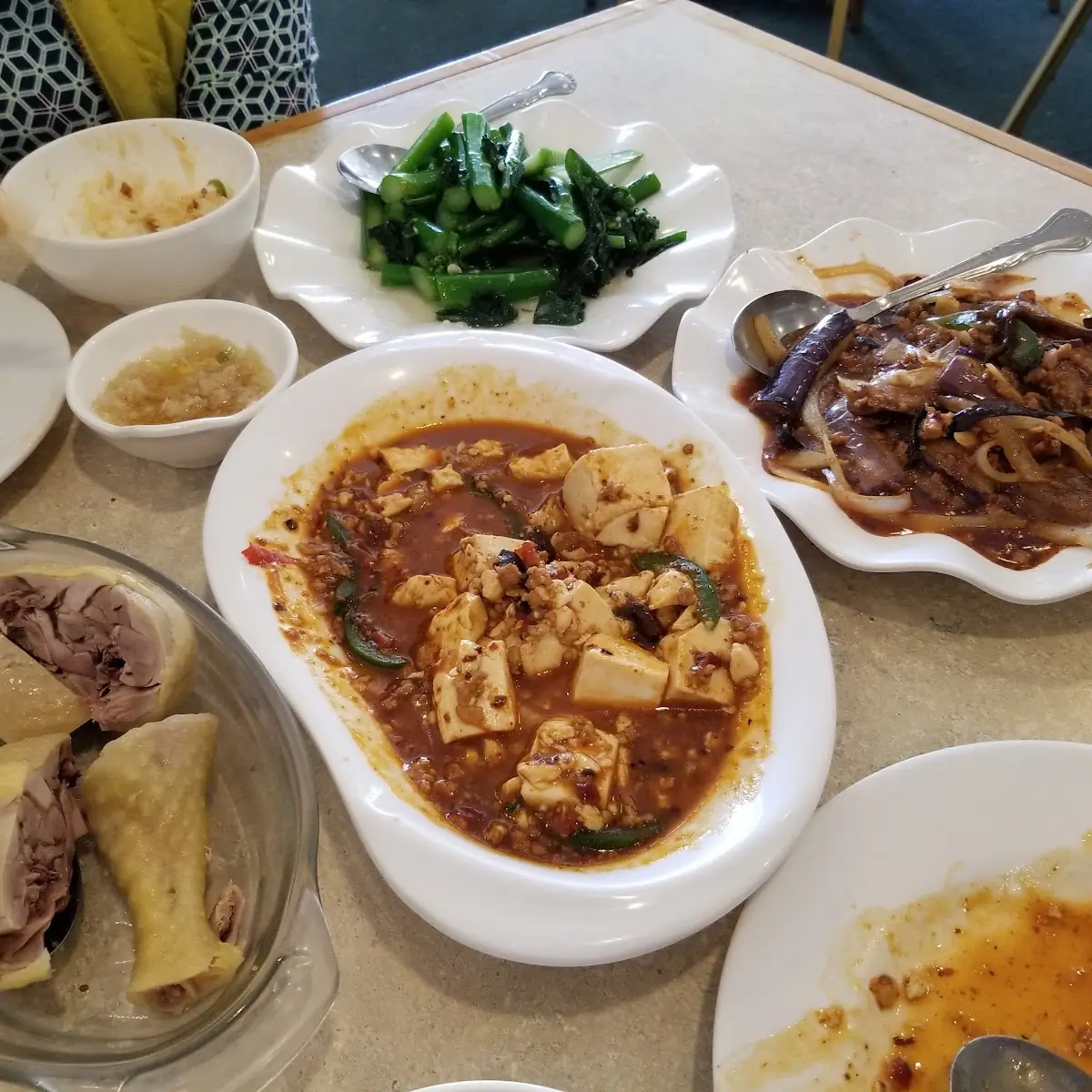 Chicken Tofu Eggplants Chinese Broccoli