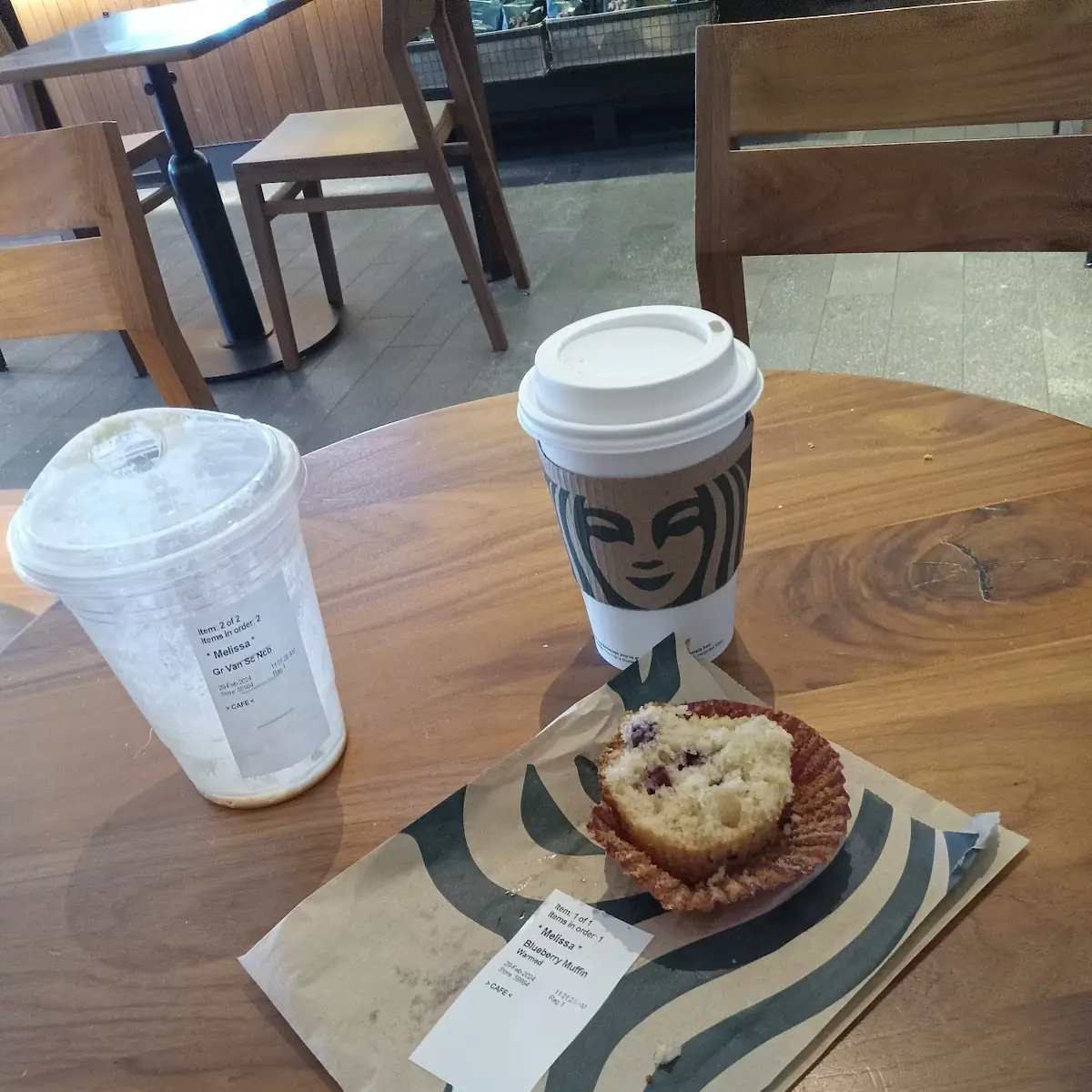 Blueberry Muffin with a Caffe Oleato