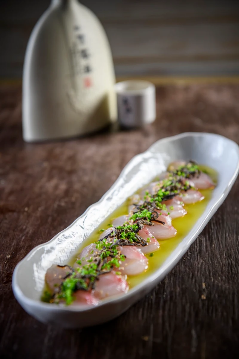 Kingfish Carpaccio 7pcs, Tanomi Lidcombe