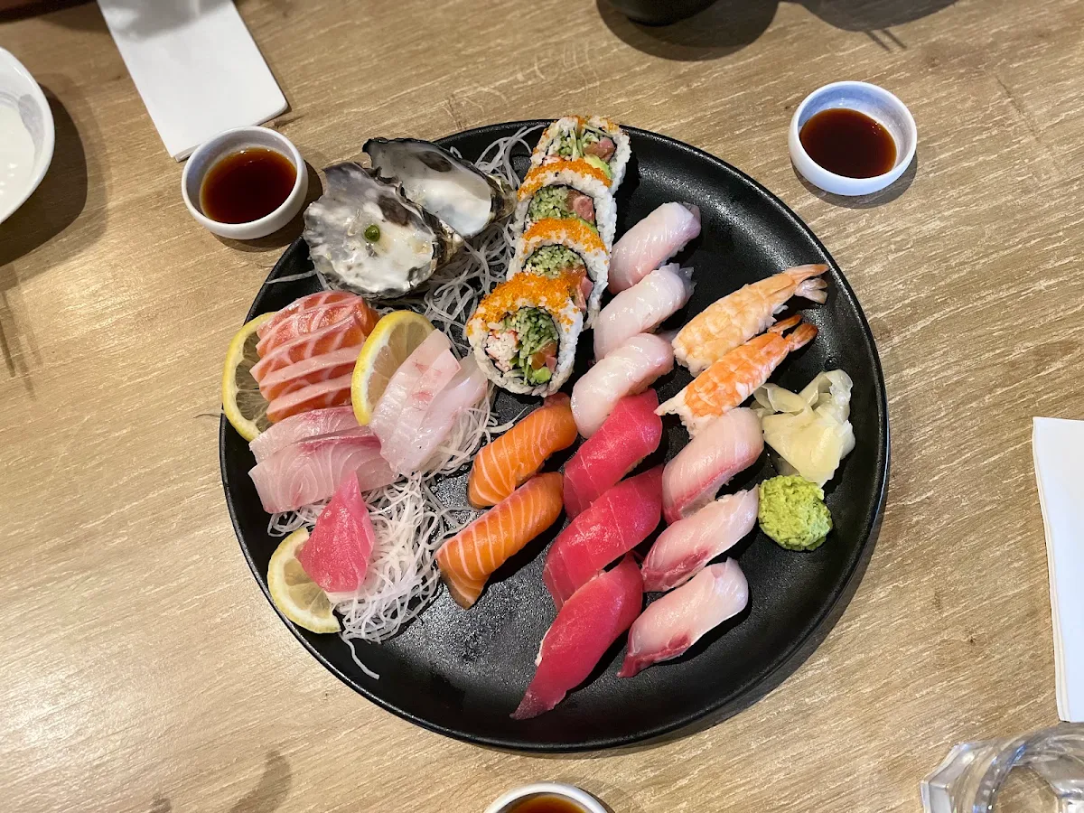 Sashimi & Sushi Combo with Oyster & Scampi, Tanomi Lidcombe