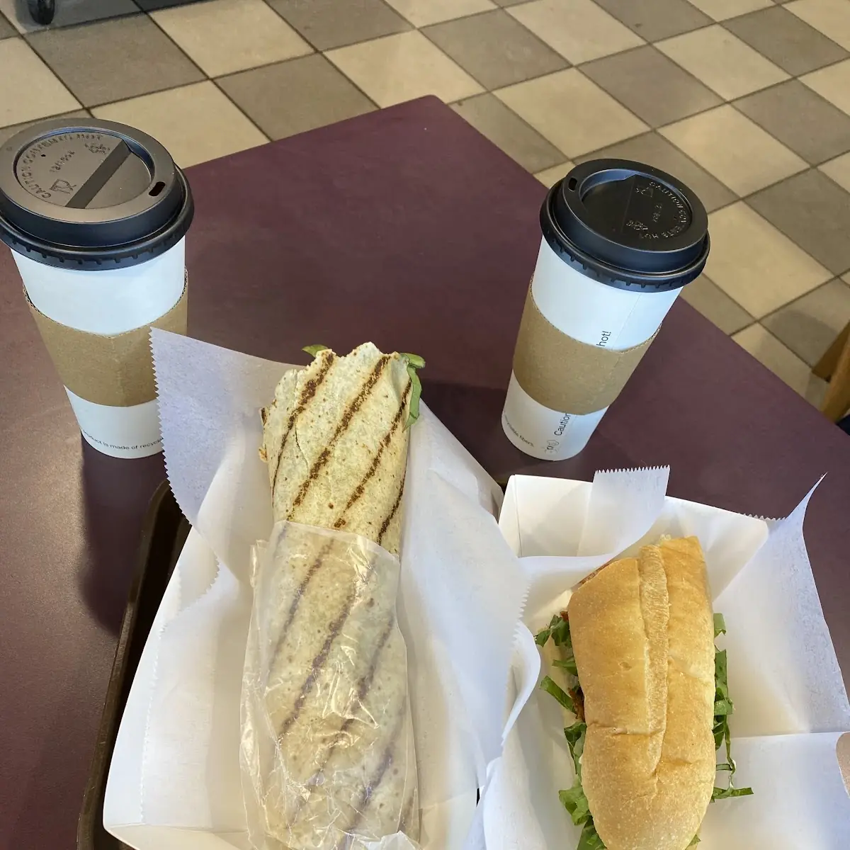 Gluten Free Veggie Wrap & blt Sub