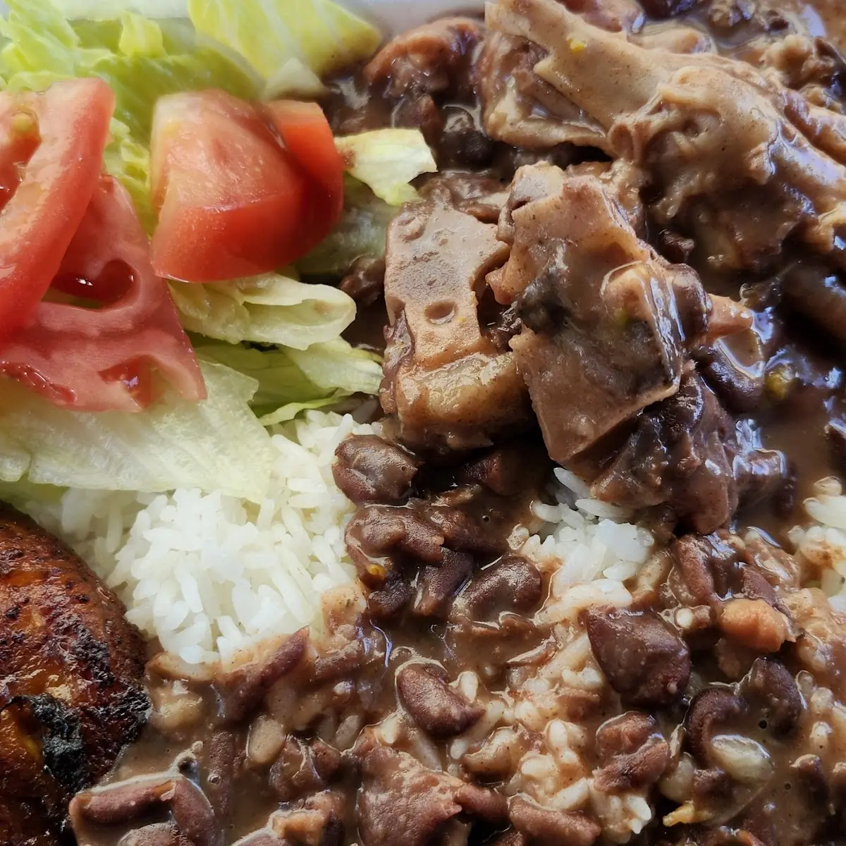 Stew Peas with Oxtail and White Rice