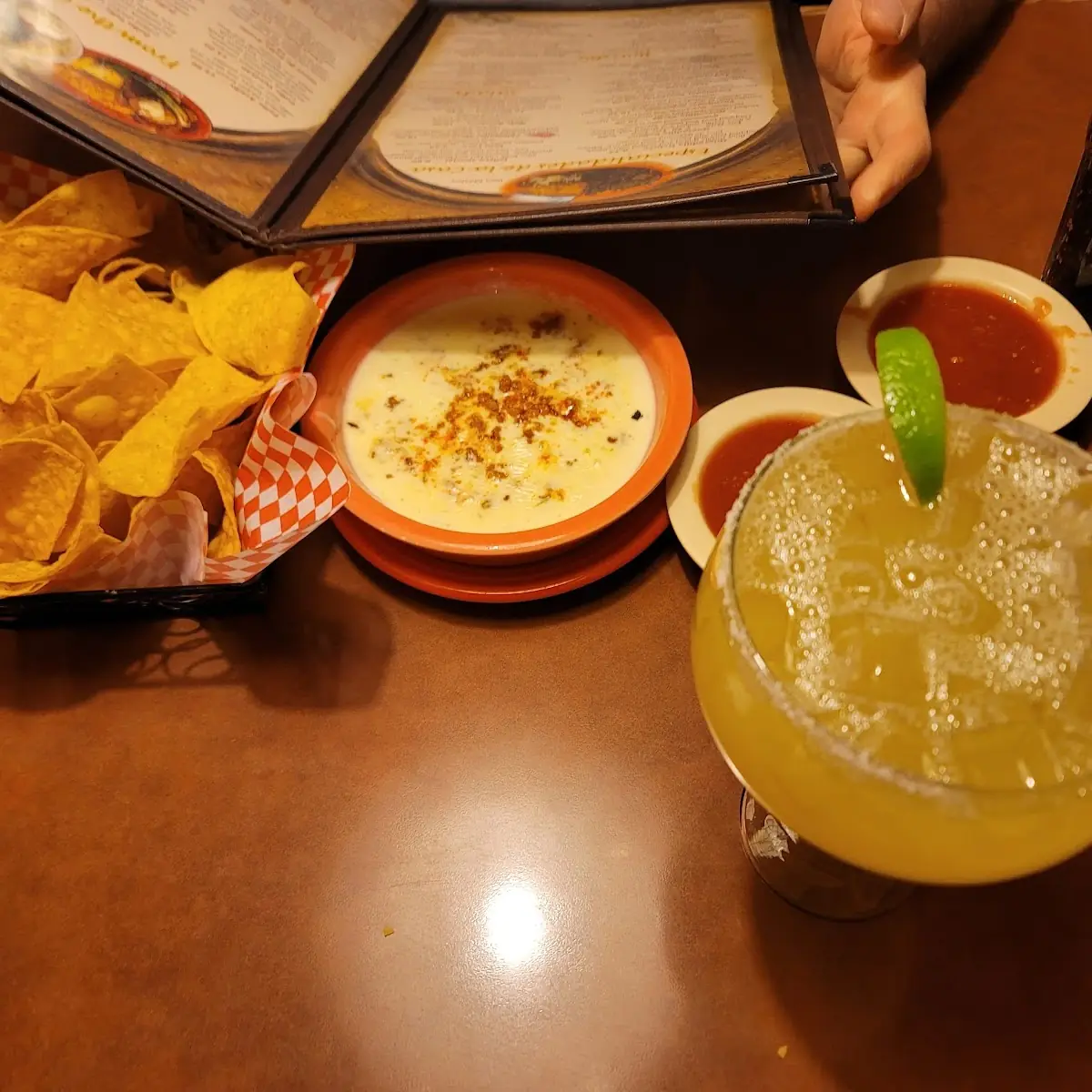 Margaritas Queso Chips and Salsa