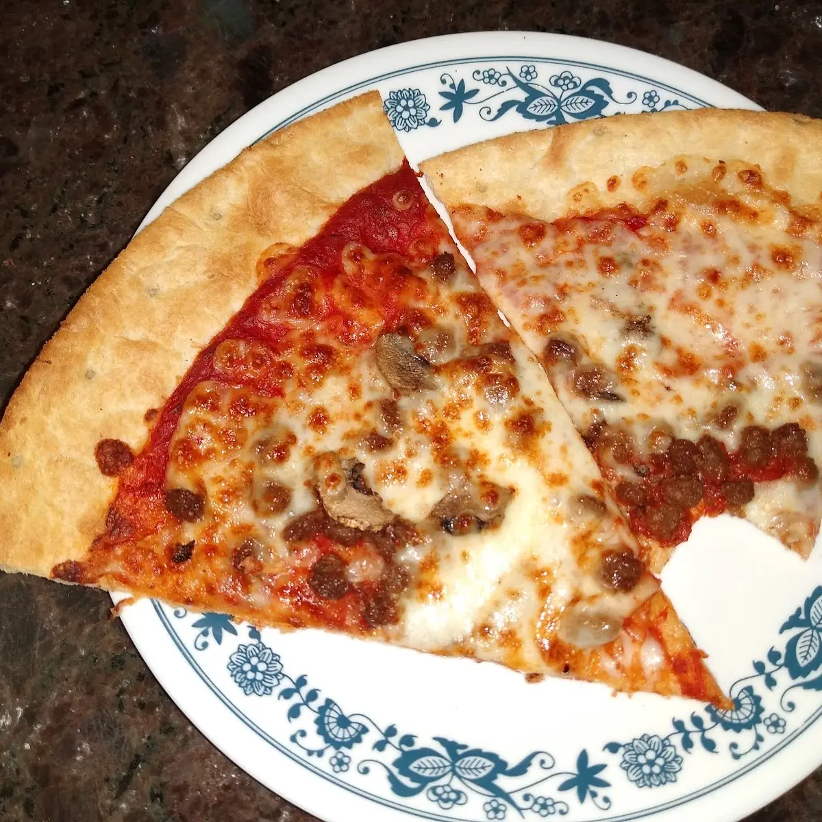 Thin Crust Beef and Mushroom