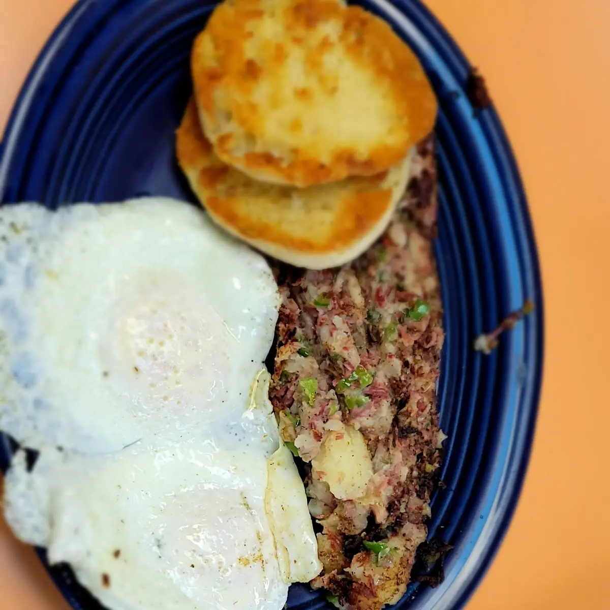 Corned Beef Hash and 2 Eggs over Easy