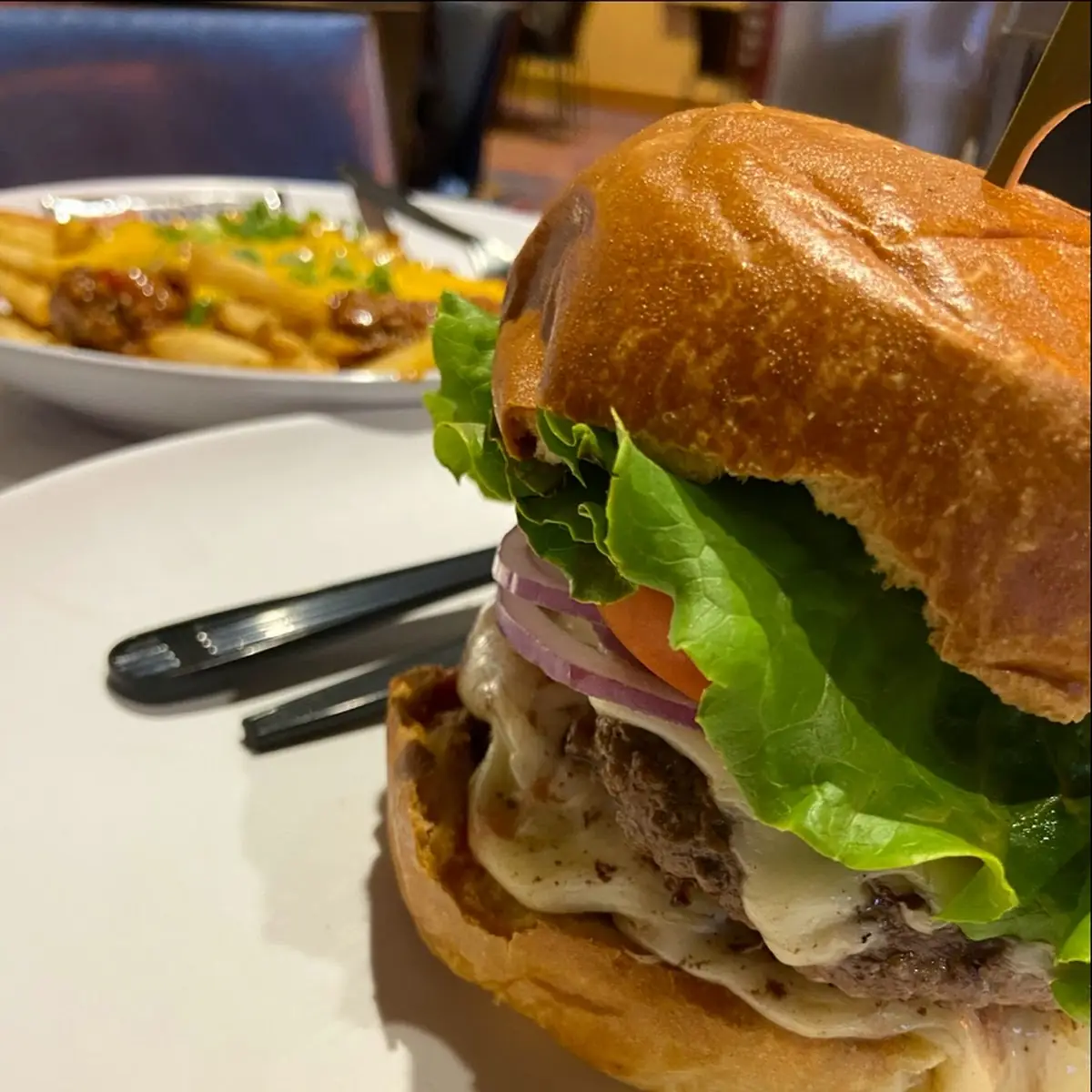 Double Cheese Burger & Chili Cheese Fries