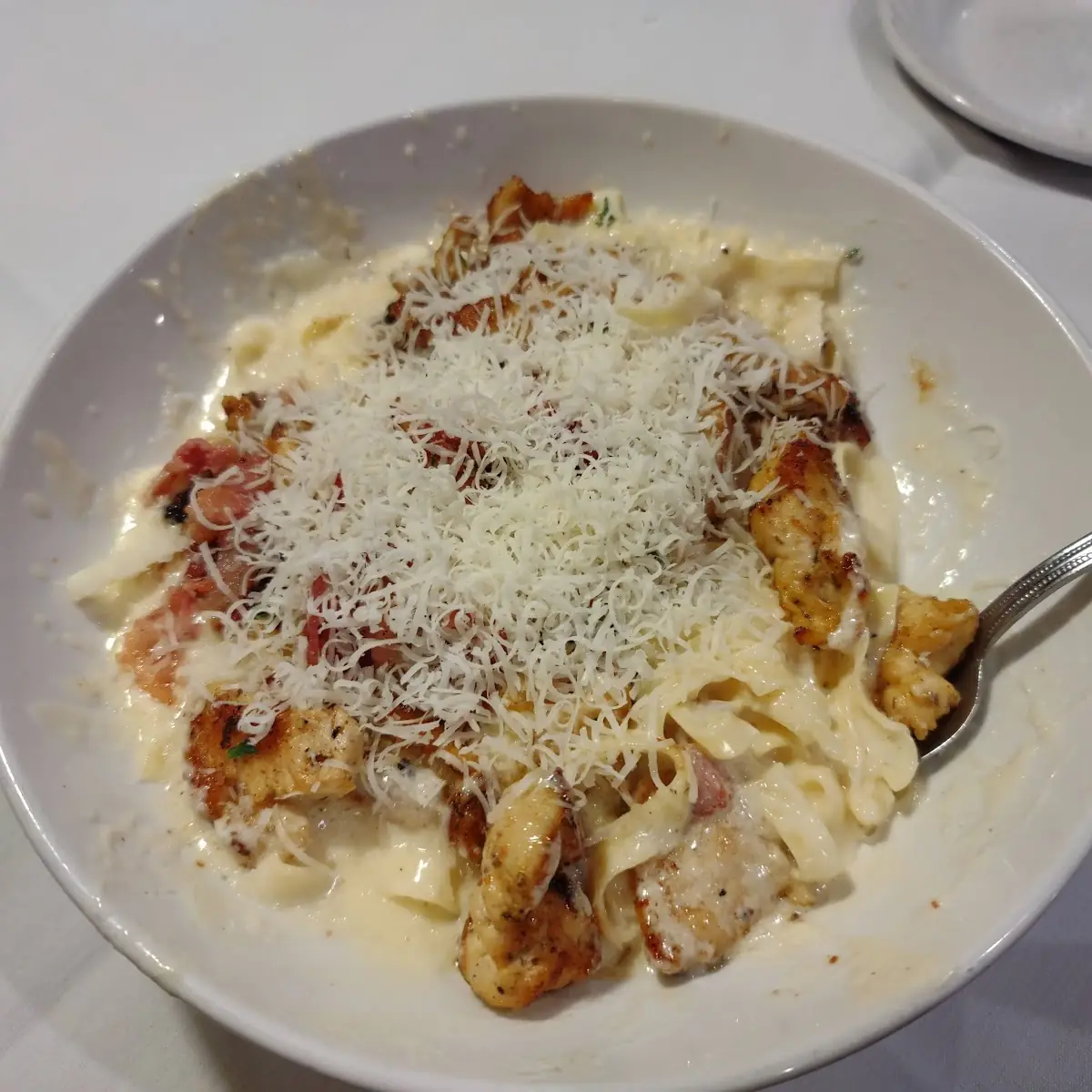 Chicken Alfredo with Added Bacon