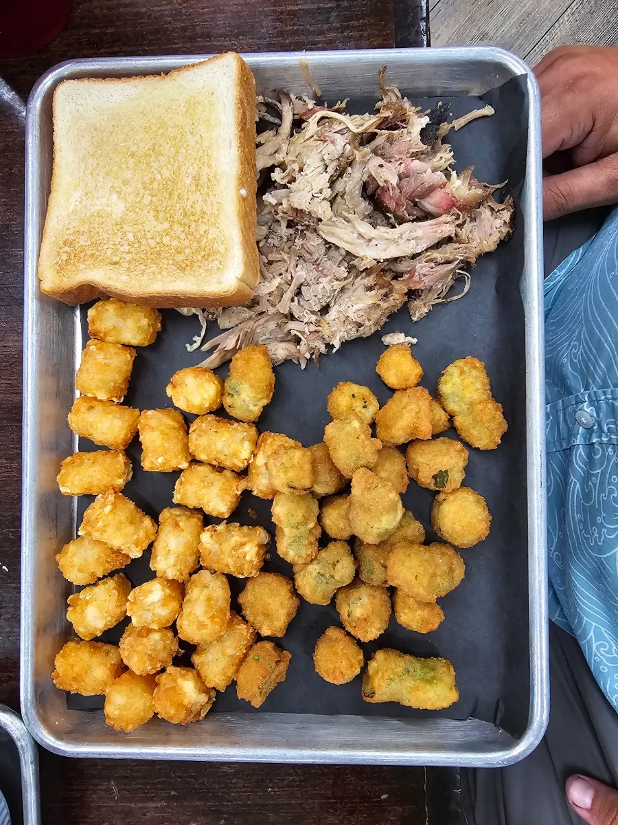 Pulled Pork with Tater Tots and Okra