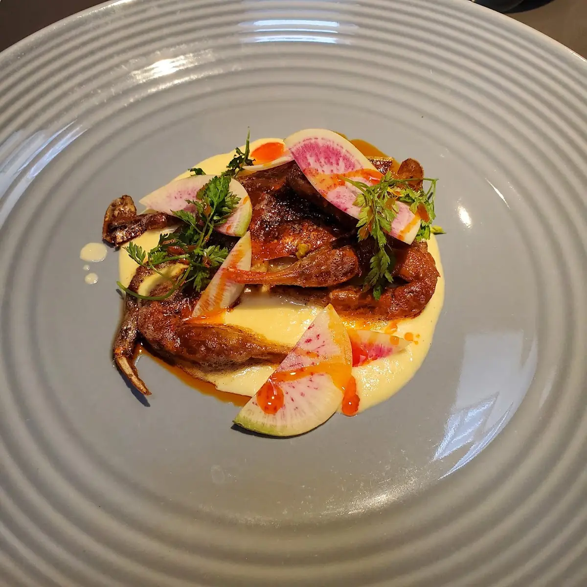 Duck Breast Confit Tortellini Red Cabbage Lemon Thyme