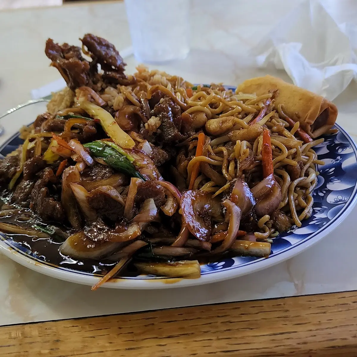 D3 Mongolian Beef Fried Rice Chow Mein