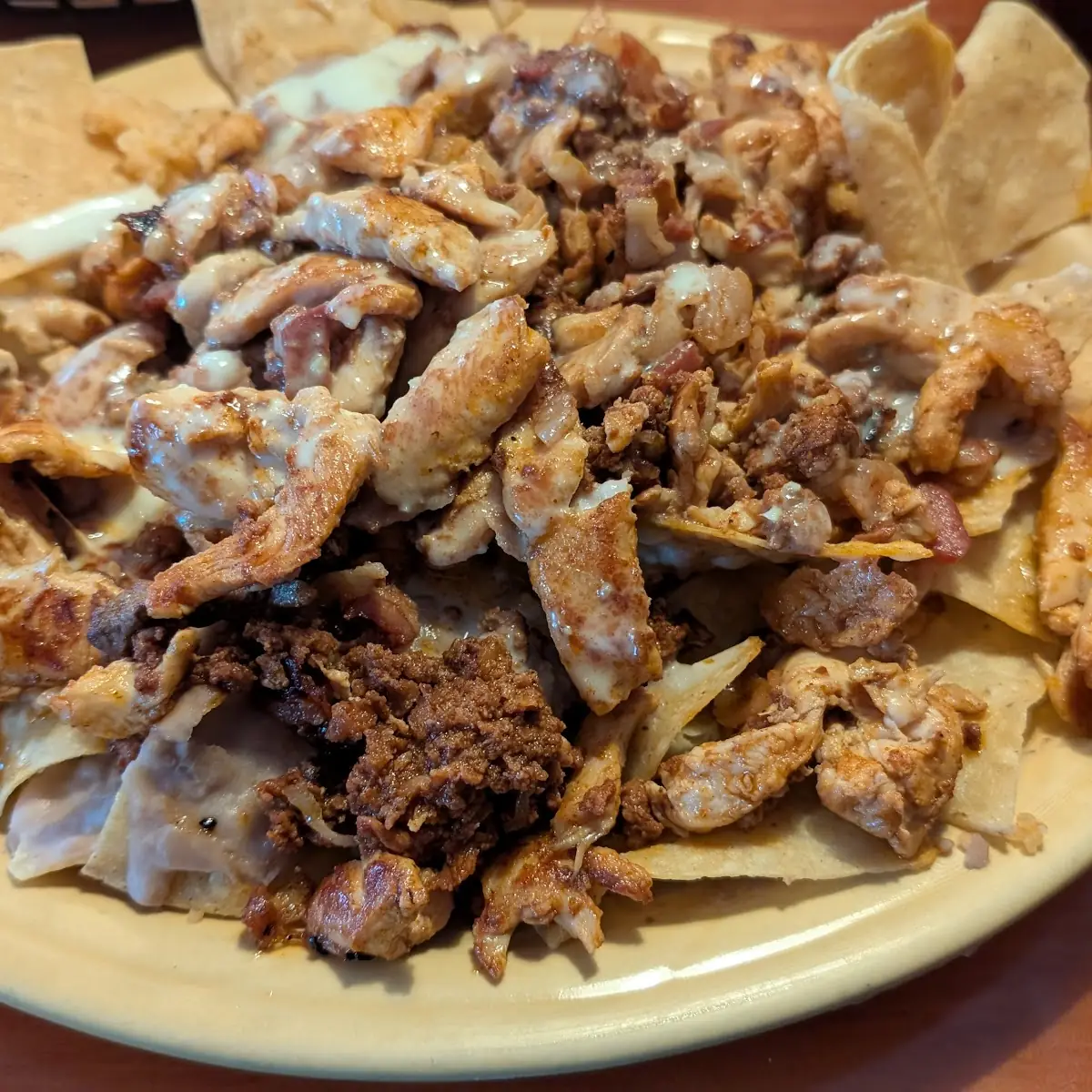 Chicken Bacon Chorizo Cheese Nachos