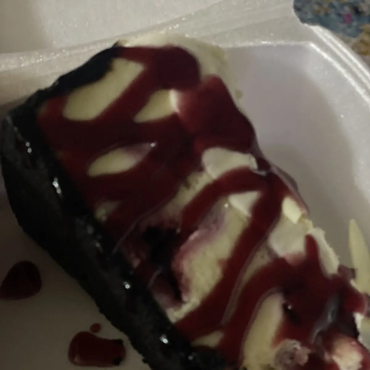 White Choc Cheese Cake with Blueberry Drizzle
