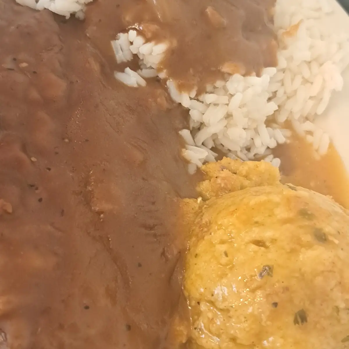 Cubed Steak Dressing White Rice with Gravy