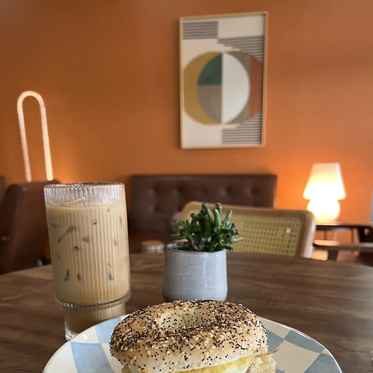 Maple Latte and Breakfast Sandwich