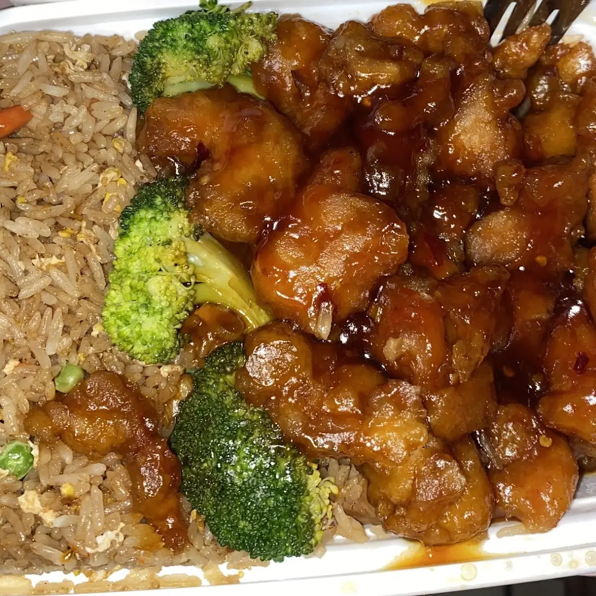General TSO Chicken with Fried Rice