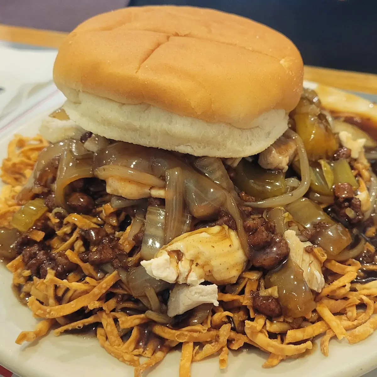 Chicken Chow Mein Sandwich