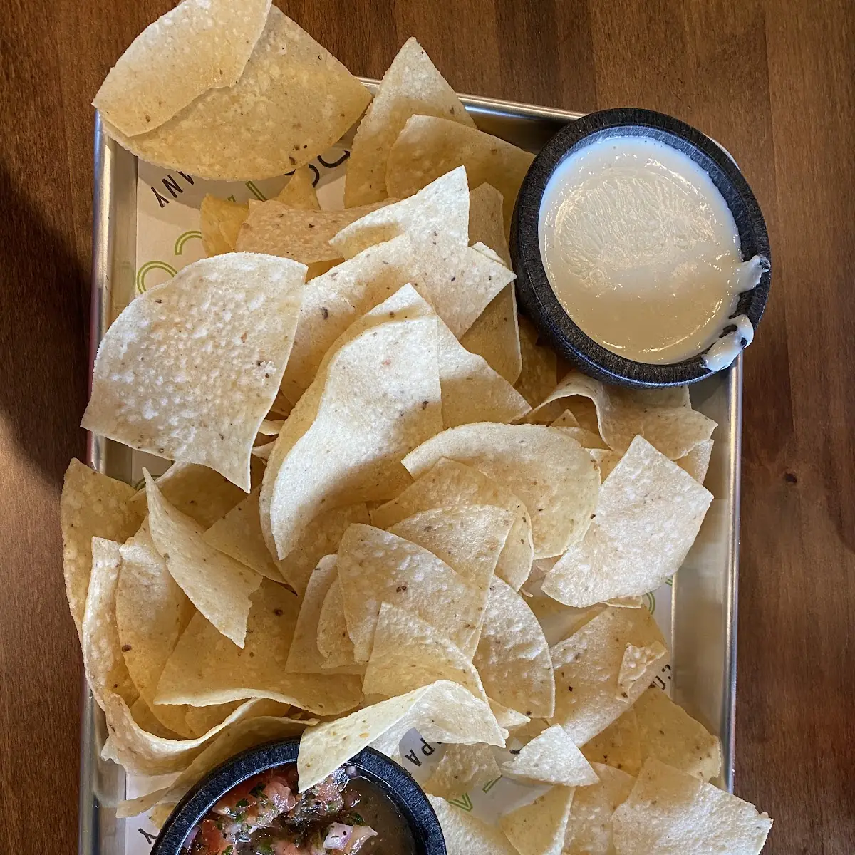 Over Priced Chips Salsa and Queso Dip
