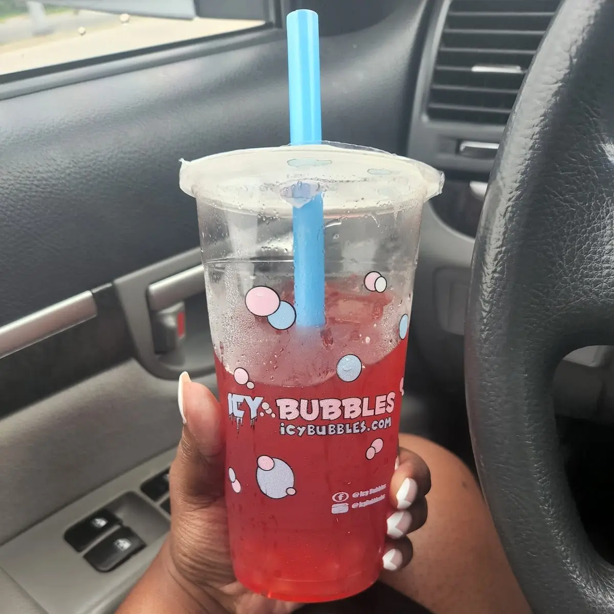 Strawberry Black Tea with Peach Boba