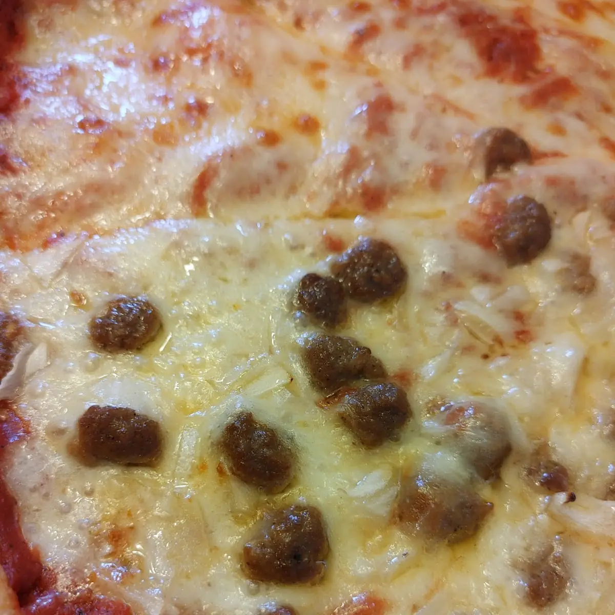 Beef Sausage Pizza Slice