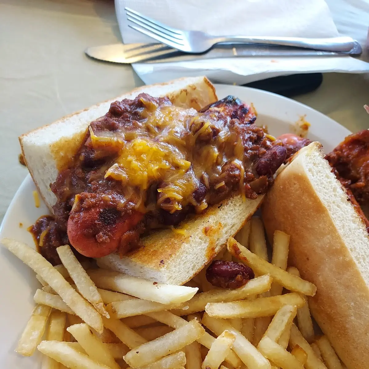 Chili Dog with Fries