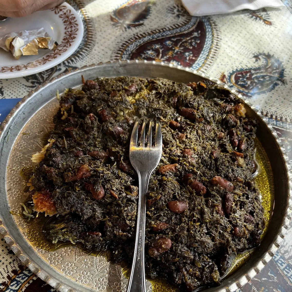Tahdig with Ghormeh Sabzi