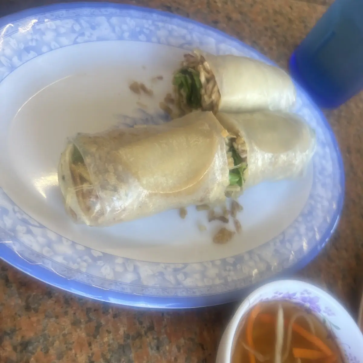 Rice Noodle w Spring Roll