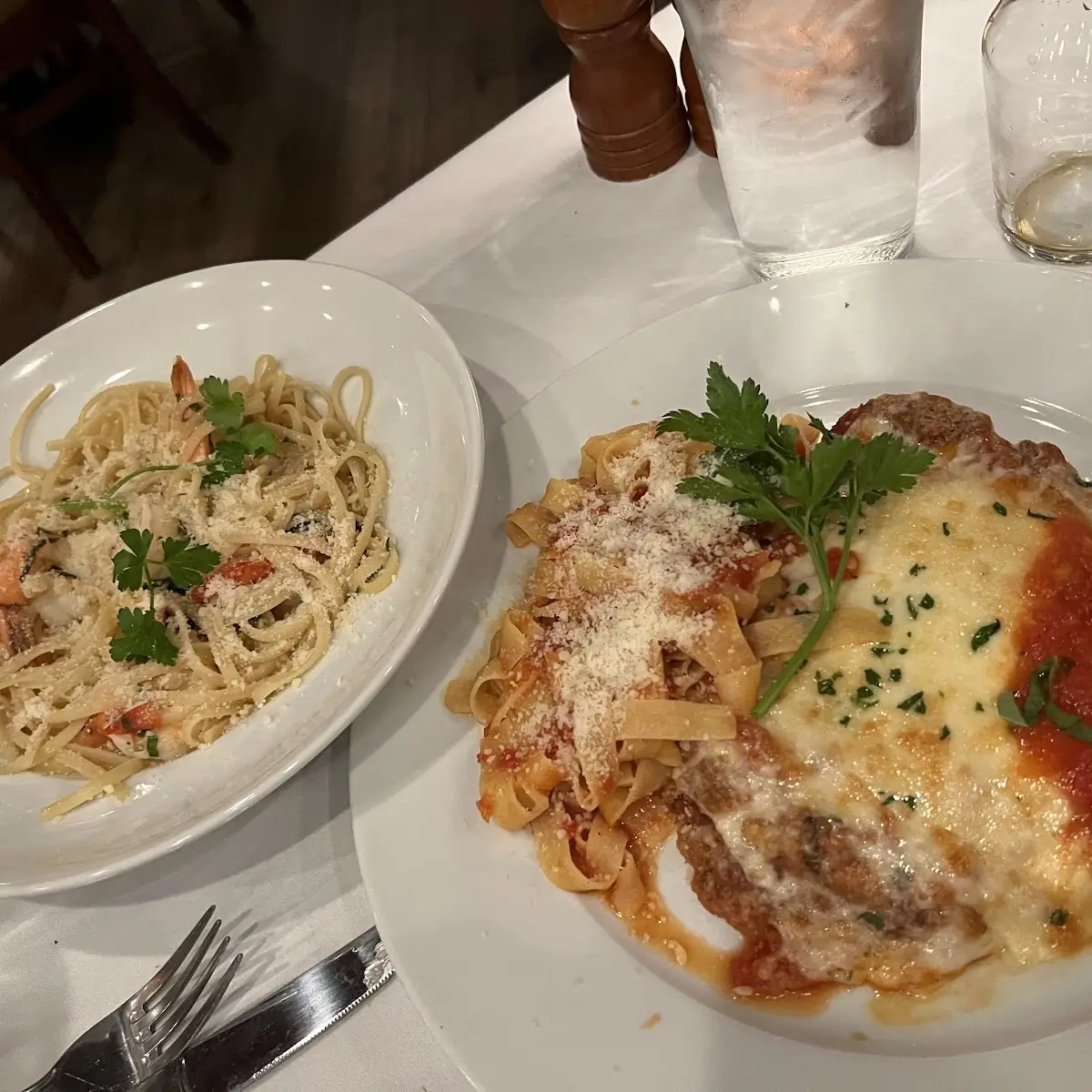 Chicken Parm w Fettuccini