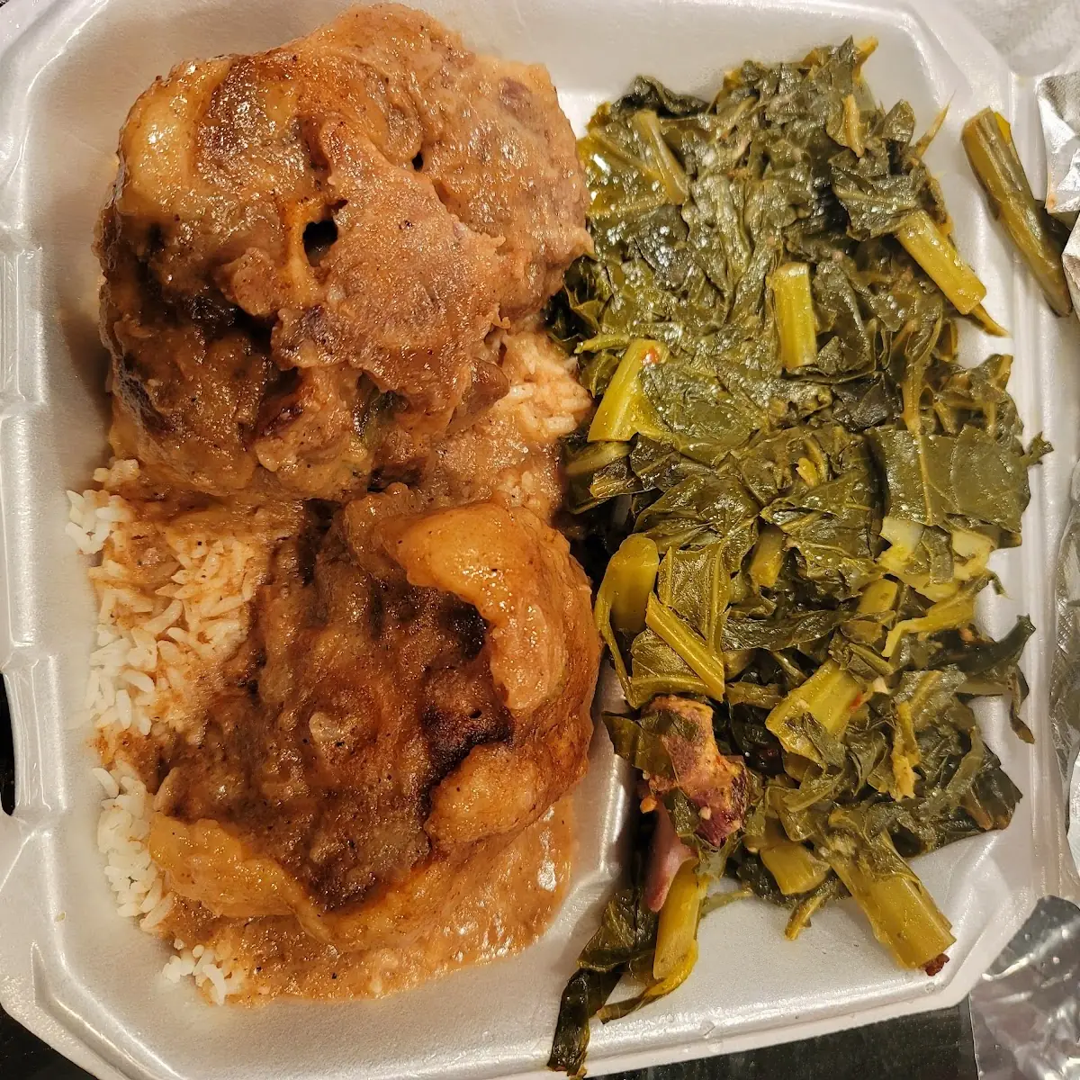 Oxtail Dinner with Collard Greens