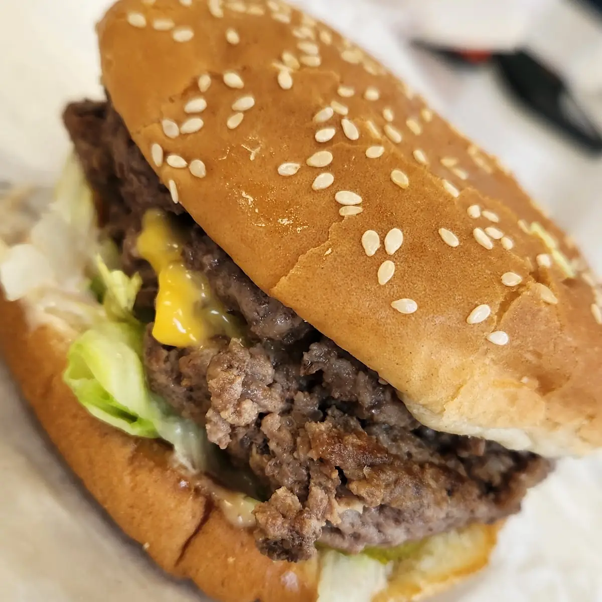 dd Burger and Onion Rings