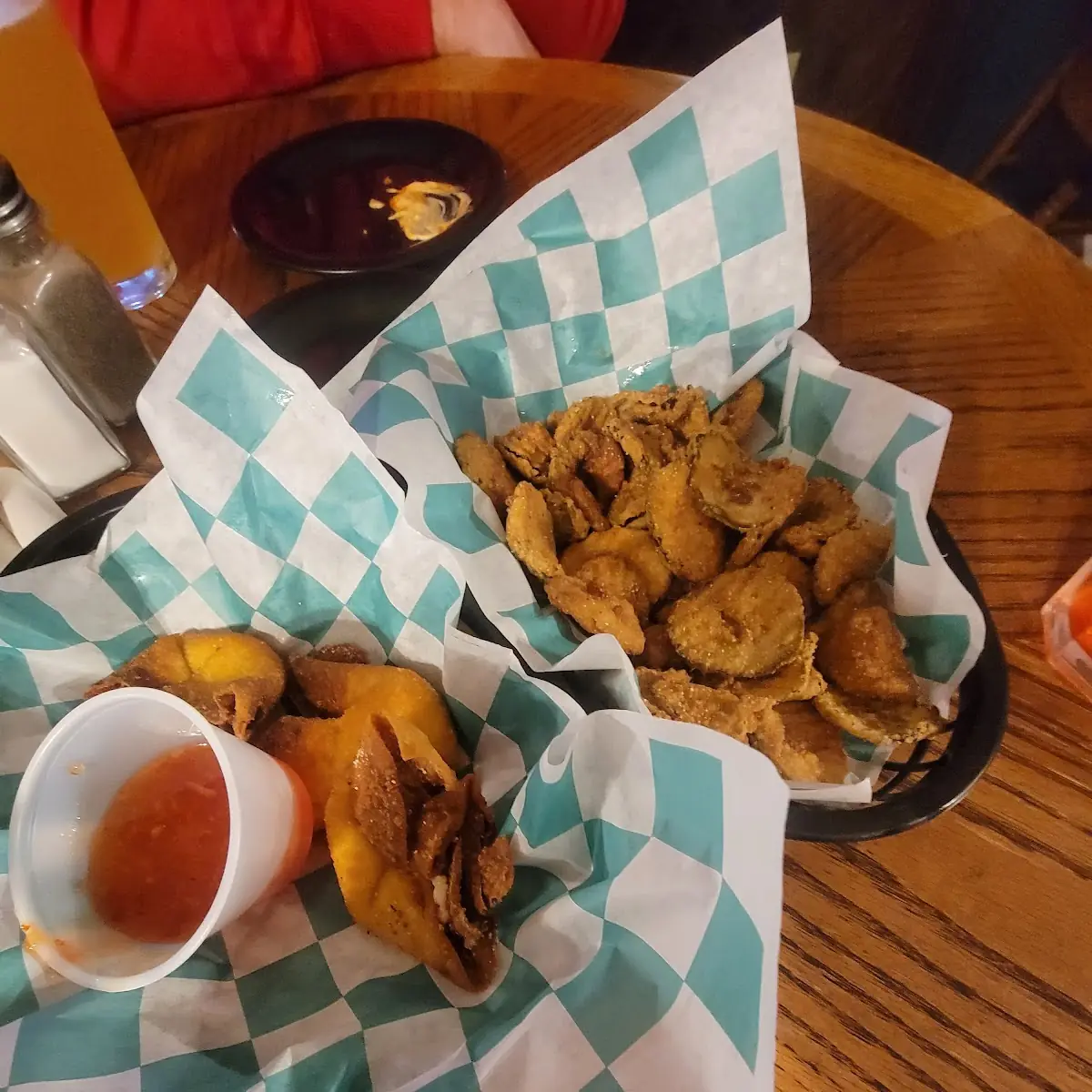 Fried Pickles and Crab Rangoon