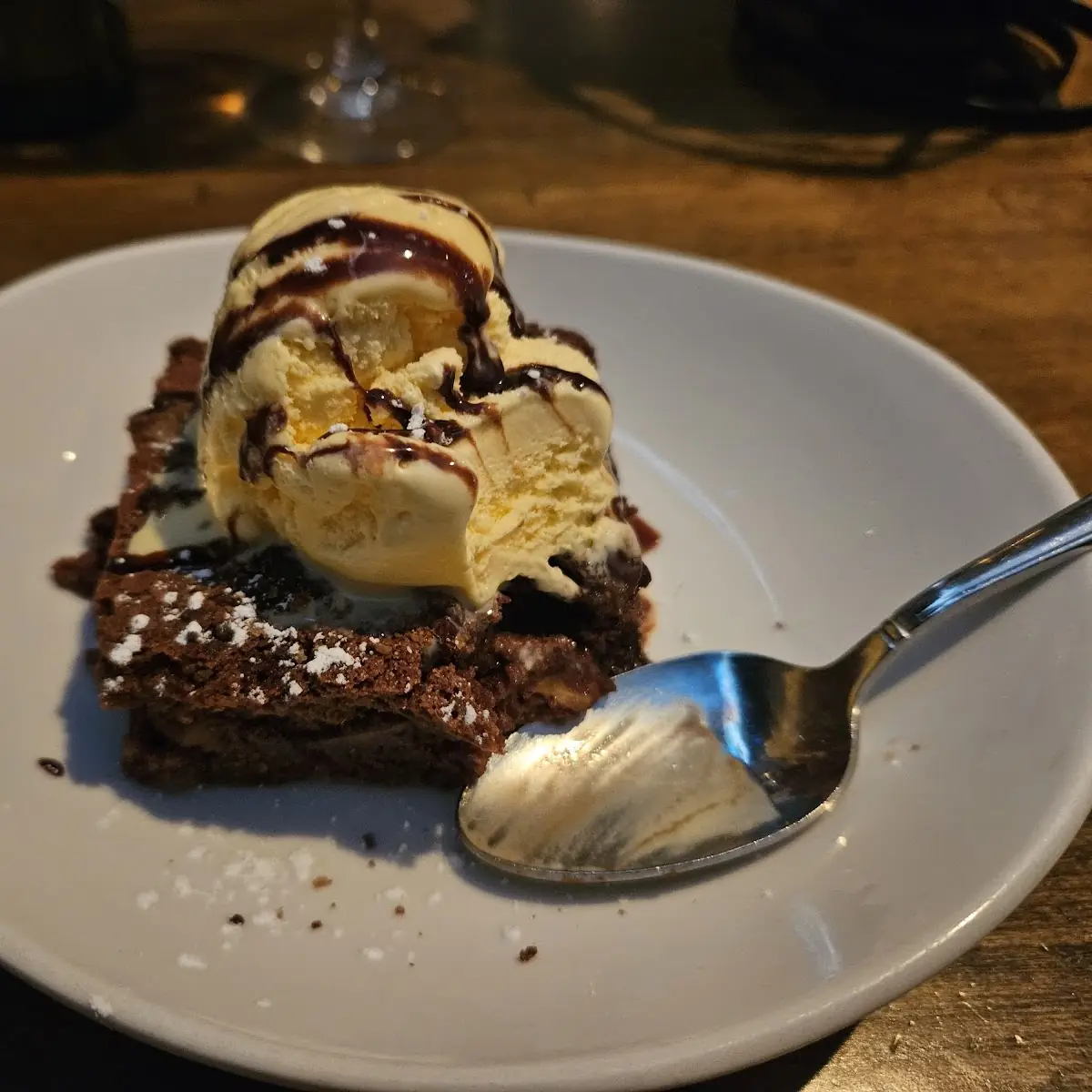 Warm Pecan Fudge Brownie