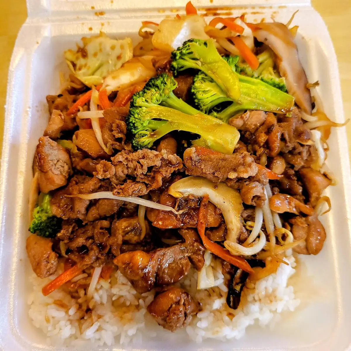 Chicken and Beef Teriyaki Combo Plate