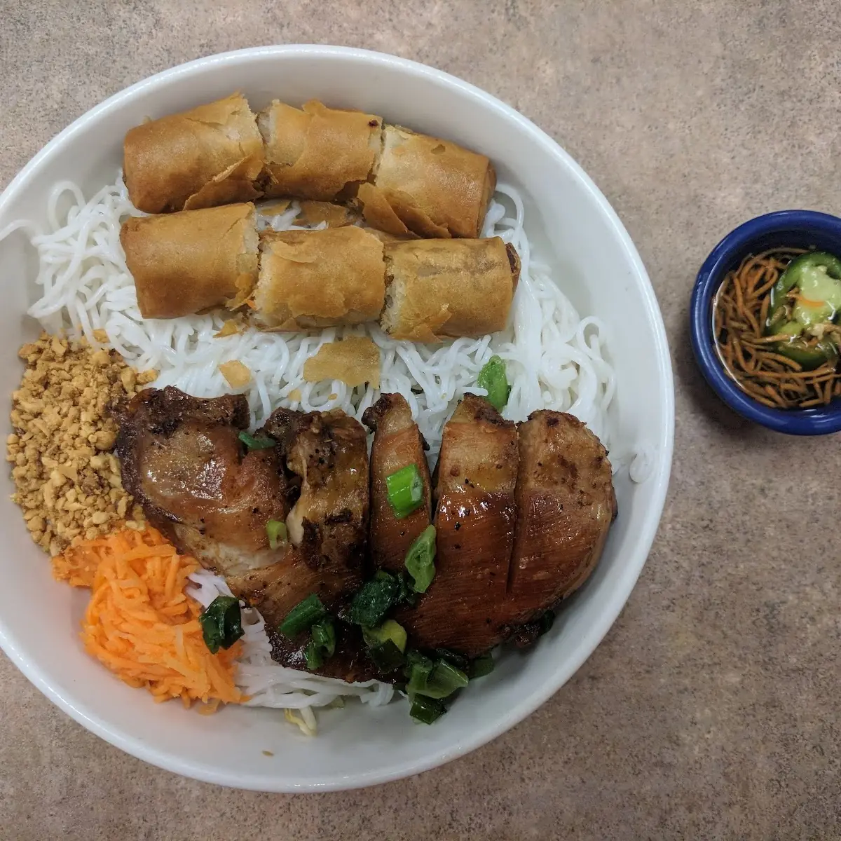 34 Grilled Chicken and Egg Rolls Cold Vermicelli