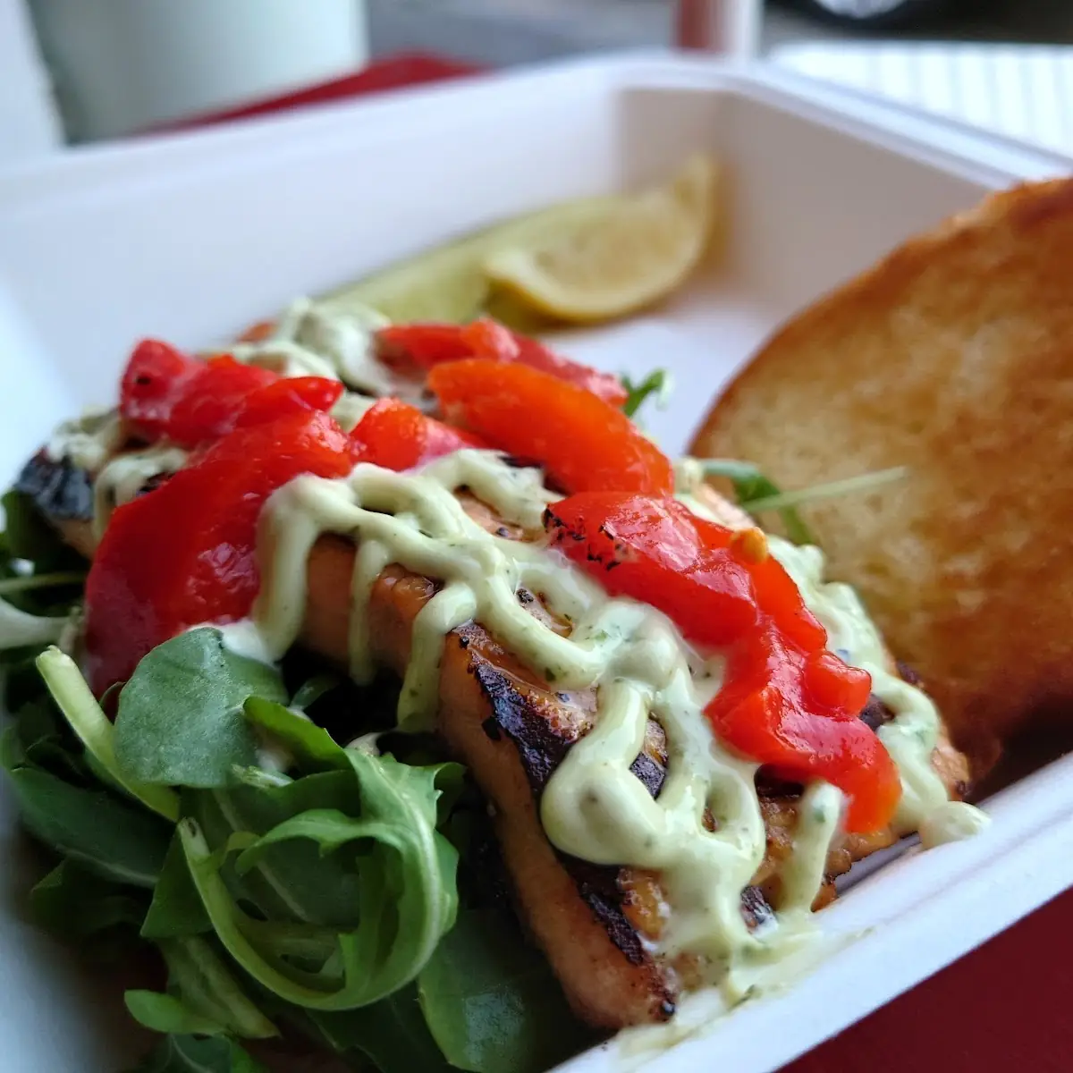 Grilled Salmon with Pasta Salad