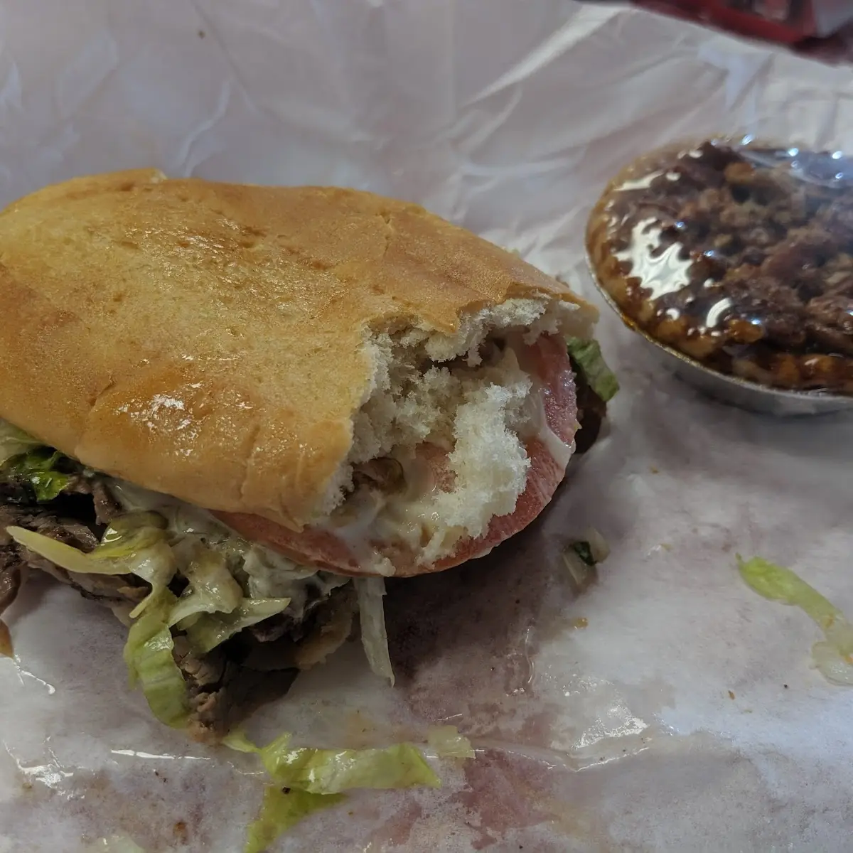 Dressed Roast Beef Sandwich Pecan Pie