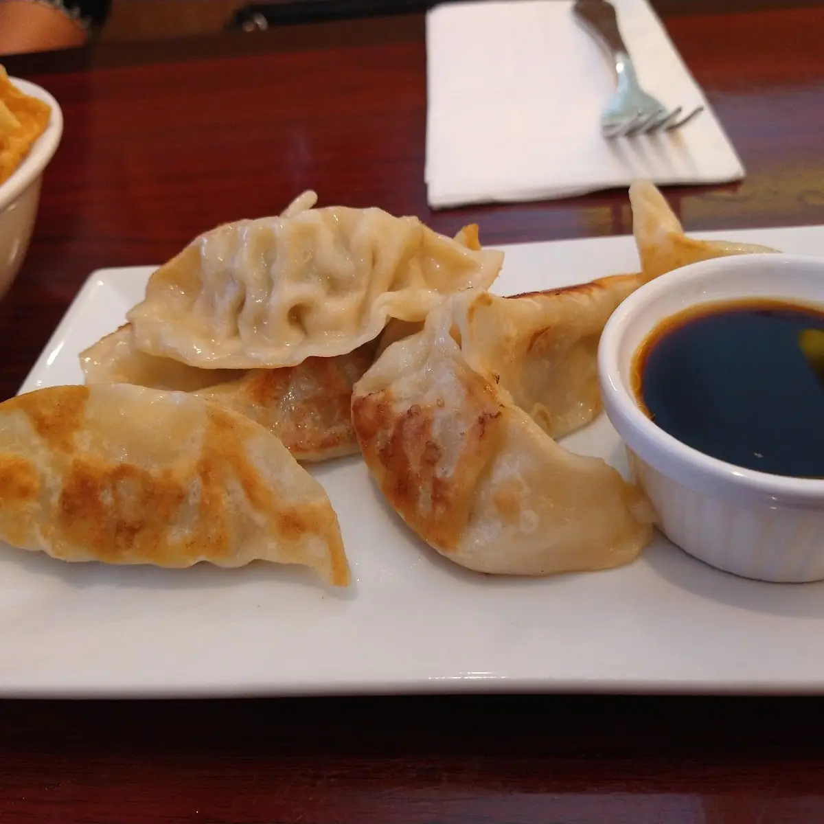 Pan-Fried Dumplings with Dipping Sauce