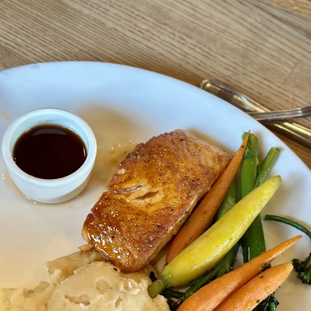 Whiskey Glazed Salmon with Carrots
