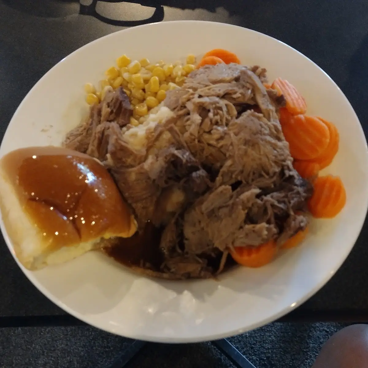 Roast Beef over Mashed Potatoes w Veggies