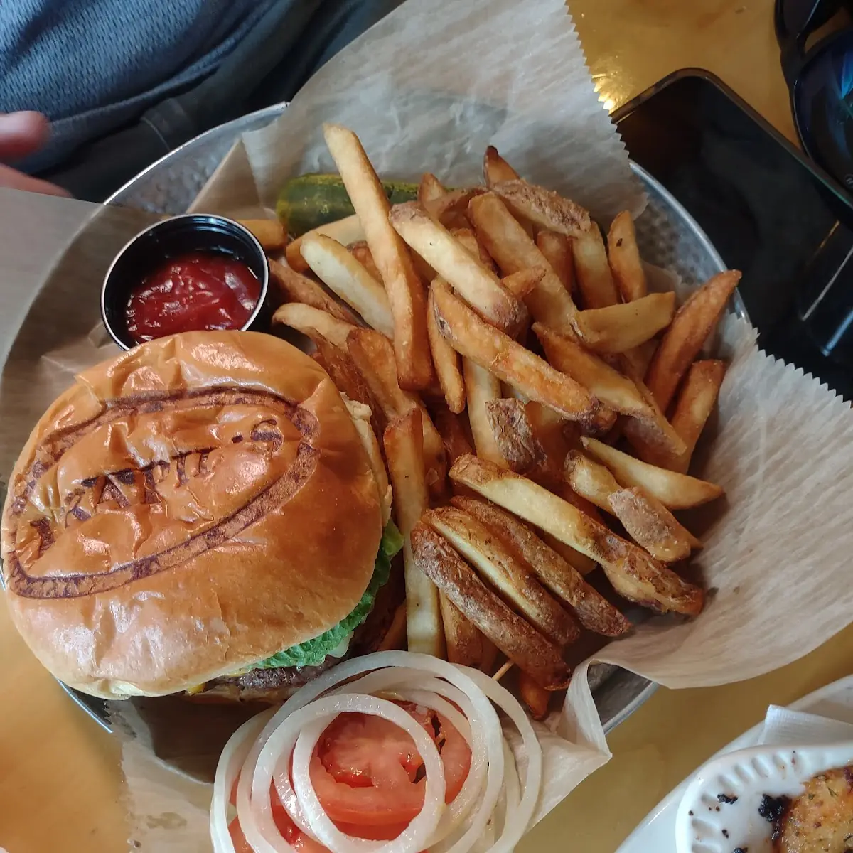 Cheese Burger and Fries