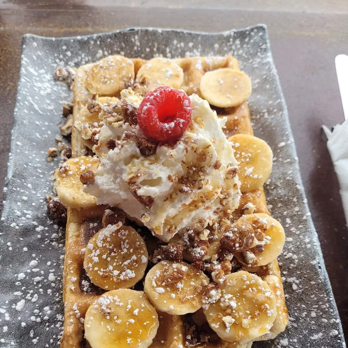 Peanut Butter and Banana Waffle