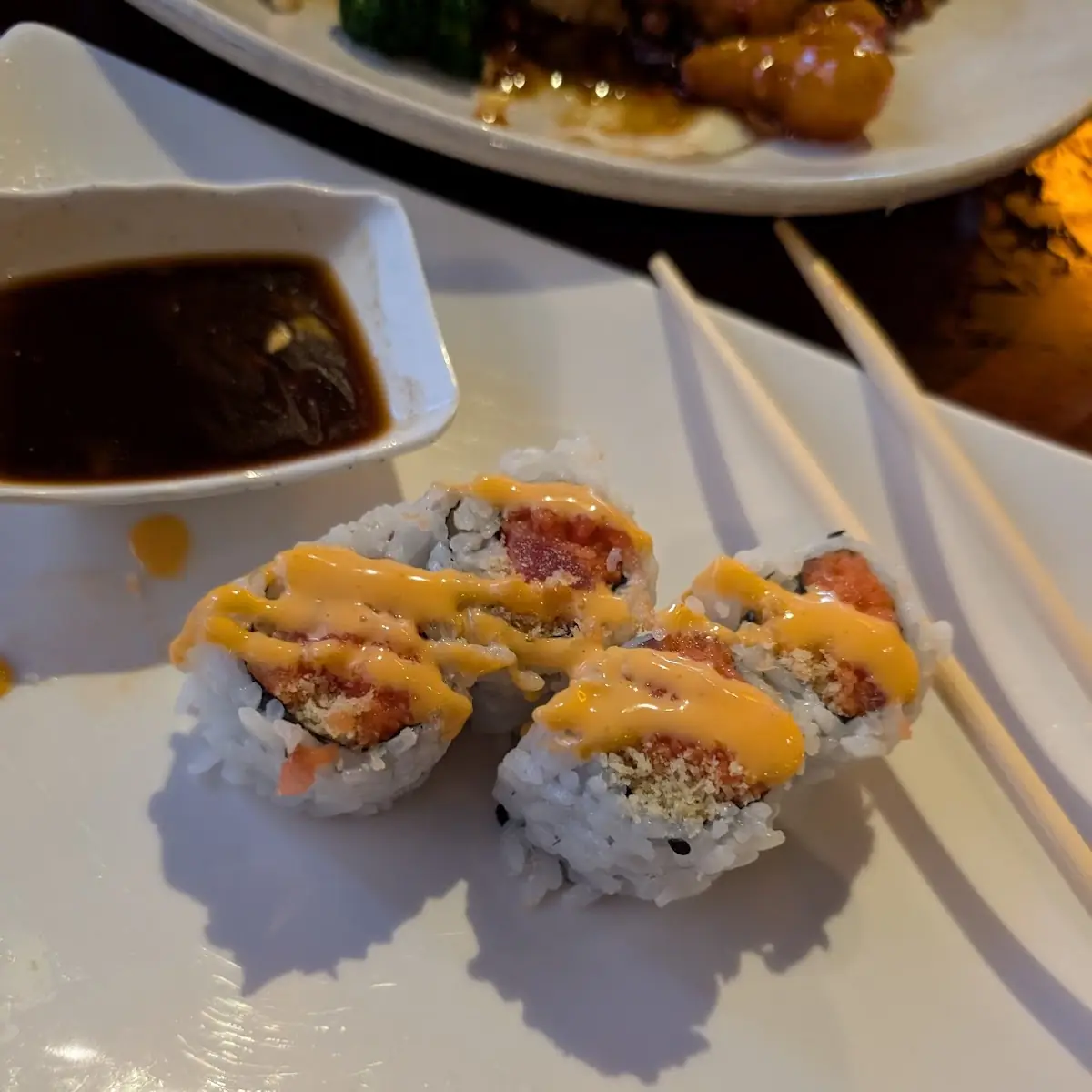 Tempered Shrimp Roll & Spicy Salmon Roll