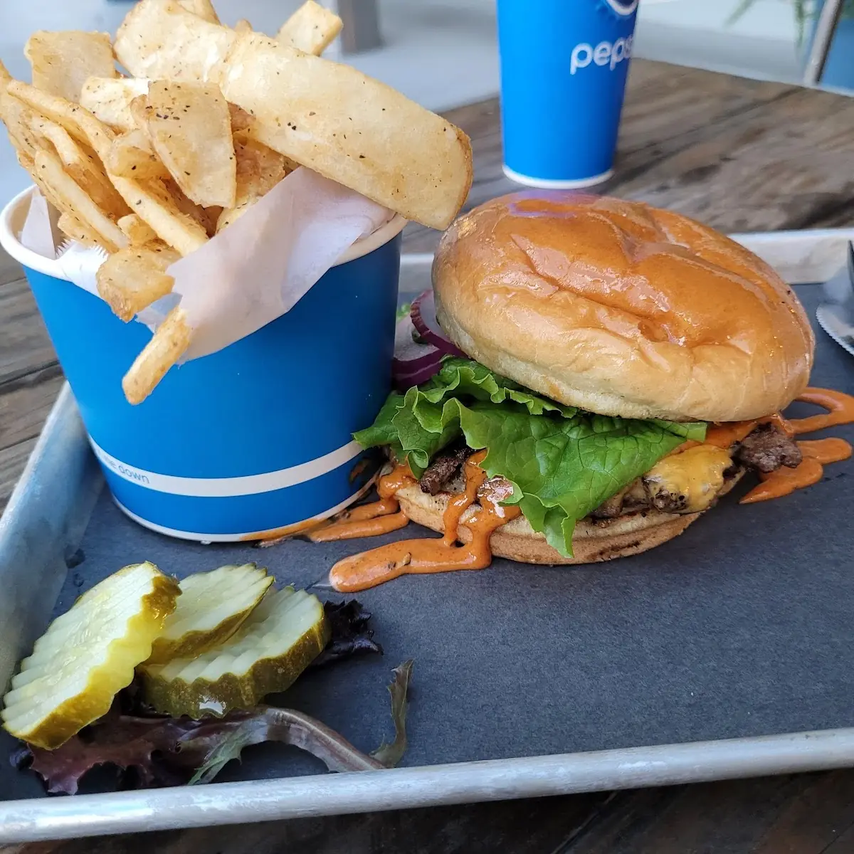 Drip Burger and Fries