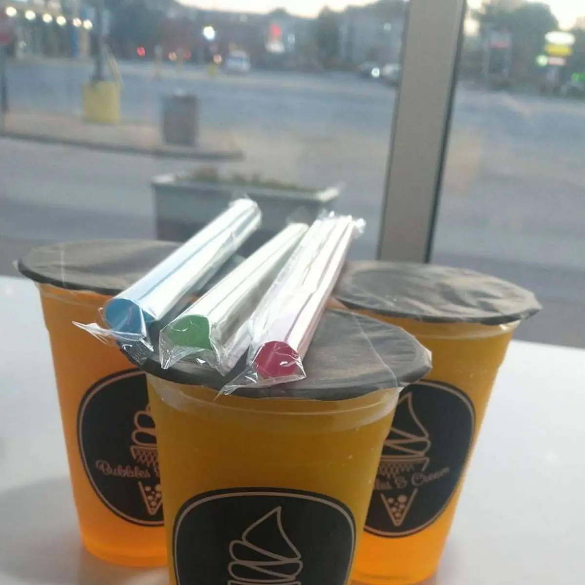 Mango Slush with Mango Popping Bubbles