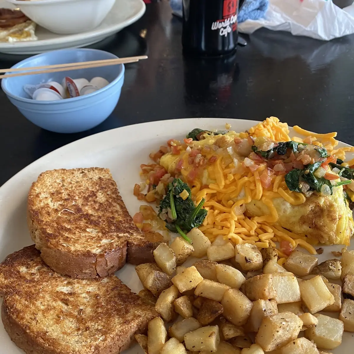 Omelet with Home Fries and Toast