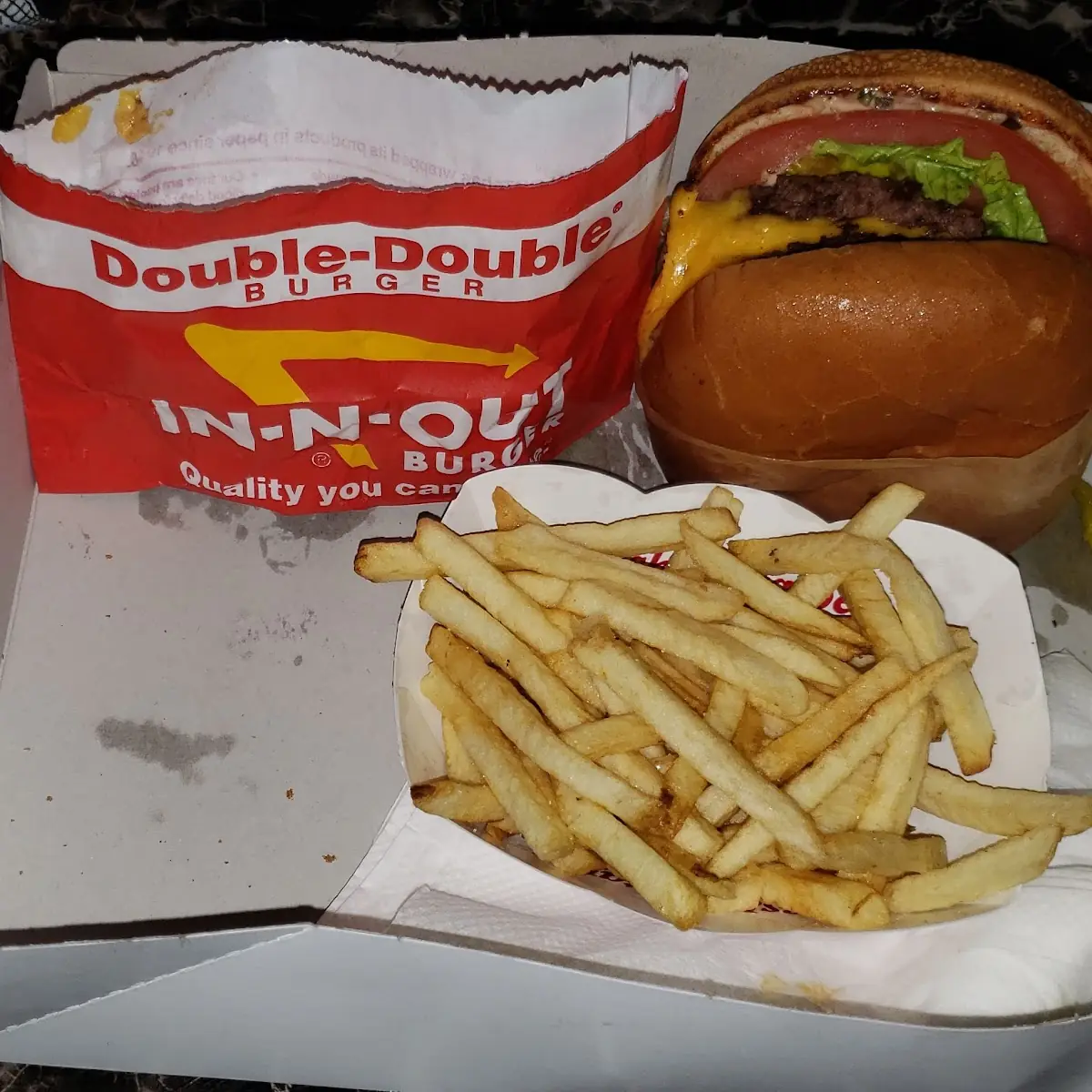 Double Double Cheeseburger Combo w Strawberry Milkshake